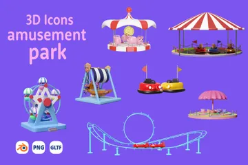 Parque de diversões Pacote de Icon 3D