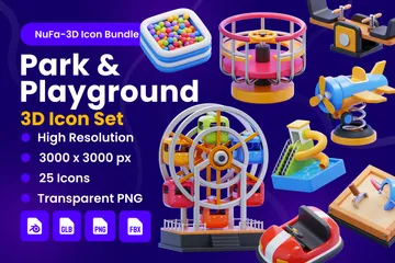 PARQUE E PLAYGROUND Pacote de Icon 3D