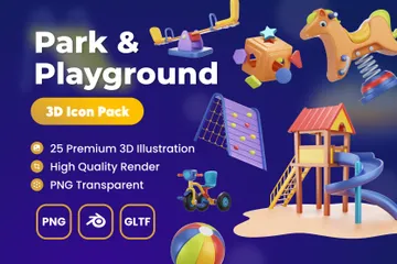 PARQUE E PLAYGROUND Pacote de Icon 3D