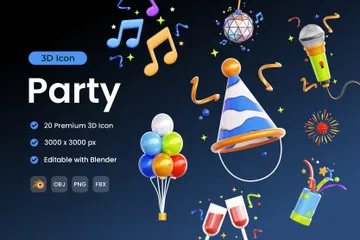 Party 3D Icon Pack