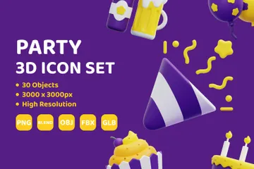 Party 3D Icon Pack
