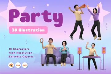 パーティー 3D Illustrationパック