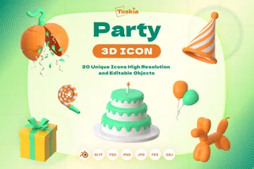 パーティー 3D Iconパック