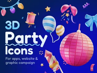 파티 및 축하 3D Icon 팩