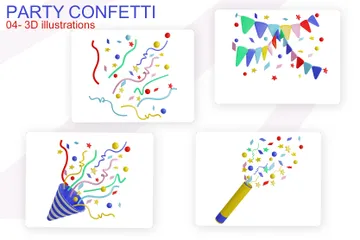 Party Confetti 3D Icon Pack