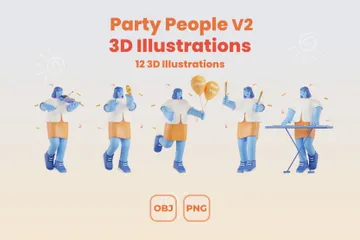 Party-Leute V2 3D Illustration Pack