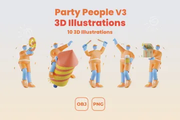 Party People V3 3D Illustration Pack