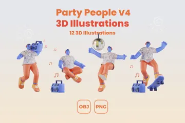 Party People V4 3D Illustration Pack