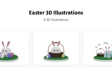Pascua de Resurrección Paquete de Illustration 3D