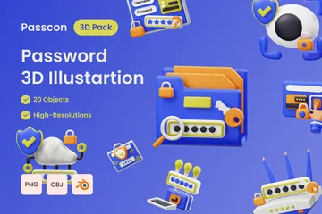 Password 3D Illustration Pack