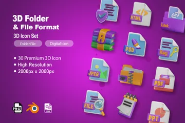 Documentos de arquivo de pasta Pacote de Icon 3D