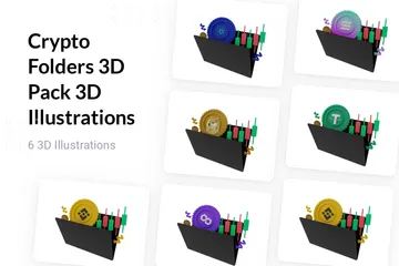 Pastas criptográficas Pacote de Illustration 3D