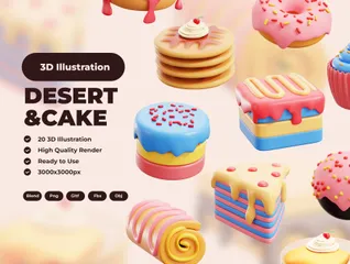 Postre y pastel Paquete de Icon 3D