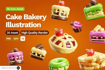 Panadería De Pasteles Paquete de Icon 3D