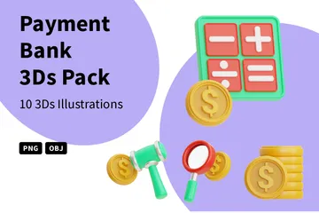 Payment Bank 3D Icon Pack
