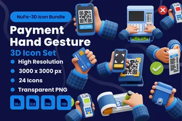 Payment Hand Gesture 3D Icon Pack