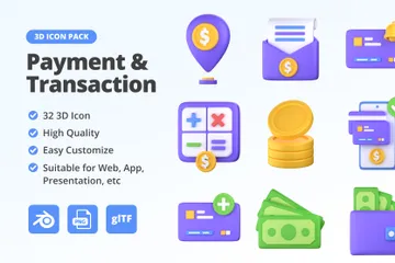 Payment & Transaction 3D Icon Pack