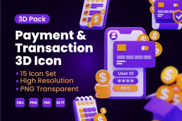 Payment & Transaction 3D Icon Pack