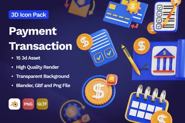 Payment Transaction 3D Icon Pack