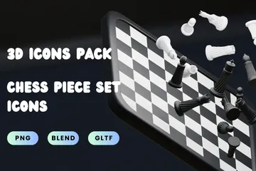 Peça de xadrez Pacote de Icon 3D
