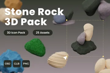 Rocha de pedra Pacote de Icon 3D
