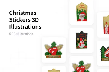 Pegatinas navideñas Paquete de Illustration 3D
