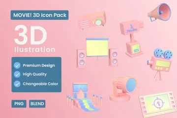 ¡PELÍCULA! Paquete de Icon 3D