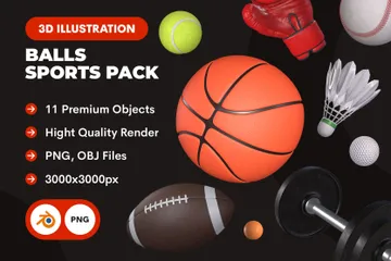 Deportes de pelotas Paquete de Icon 3D
