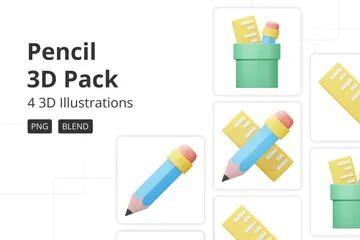 Pencil 3D Icon Pack