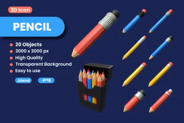 Pencil 3D Icon Pack