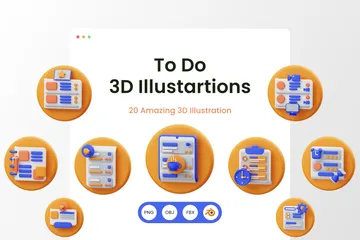 Pendência Pacote de Illustration 3D
