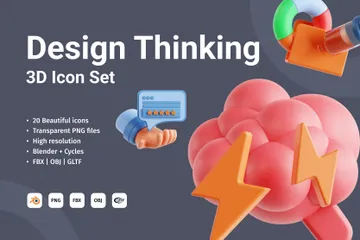 Pensamento de design Pacote de Icon 3D