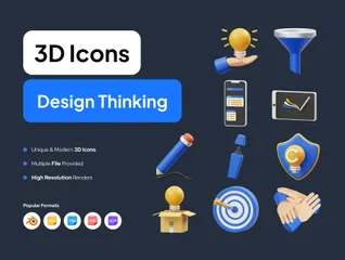 Pensamento de design Pacote de Icon 3D