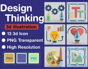 Pensamento de design Pacote de Icon 3D