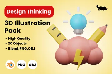 Pensamento de design Pacote de Illustration 3D