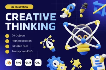 Pensamiento creativo Paquete de Icon 3D