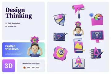 El pensamiento de diseño Paquete de Icon 3D