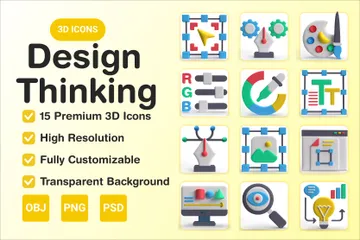 El pensamiento de diseño Paquete de Icon 3D