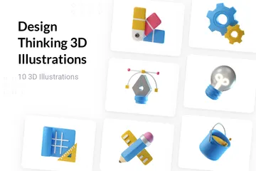 El pensamiento de diseño Paquete de Illustration 3D