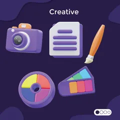 Pensée créative Pack 3D Icon