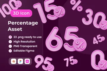 Percentage 3D Icon Pack