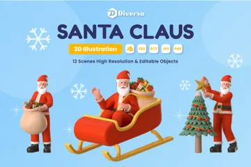 Le père Noël Pack 3D Illustration