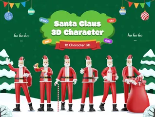 Le père Noël Pack 3D Illustration