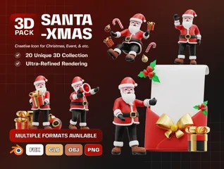 Père Noël Pack 3D Illustration