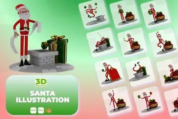 Le père Noël Pack 3D Illustration