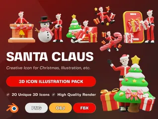 Le père Noël Pack 3D Illustration