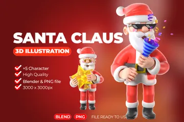 Le père Noël Pack 3D Illustration