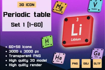 Periodic Table 3D Icon Pack