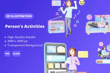 Person's Activities 3D Illustration Pack