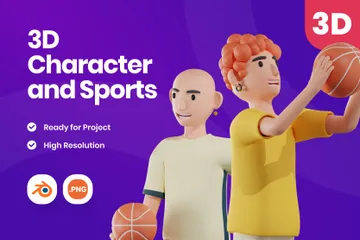 Personagem Esportivo Pacote de Illustration 3D